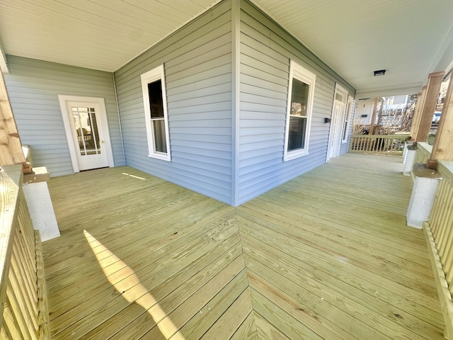 deck with covered porch