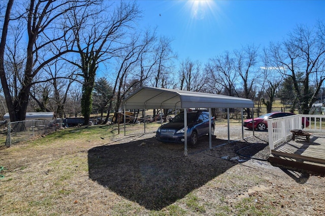 view of yard featuring a carport