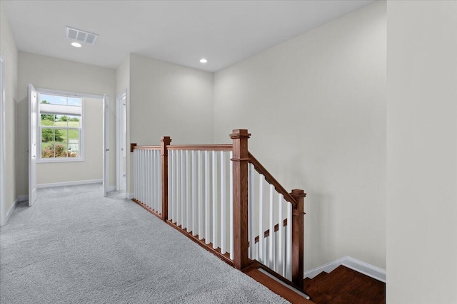 hall featuring carpet floors