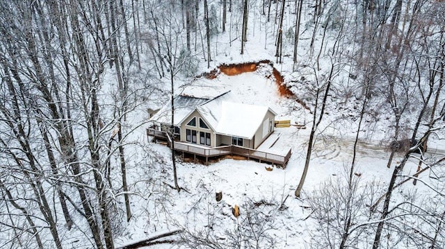 view of snowy aerial view