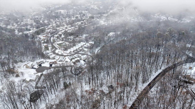 view of snowy aerial view