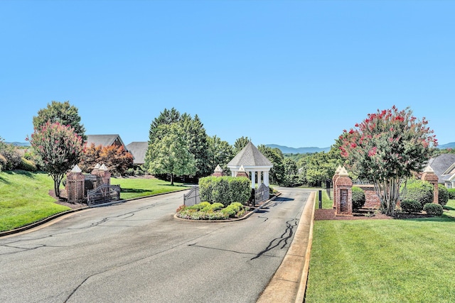 view of street with a mountain view