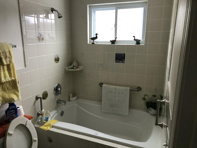 full bath with shower / bathing tub combination and toilet