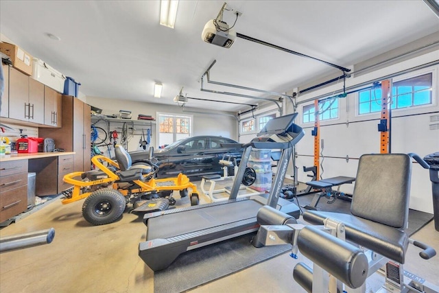 interior space featuring a garage