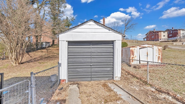 view of outdoor structure with a garage