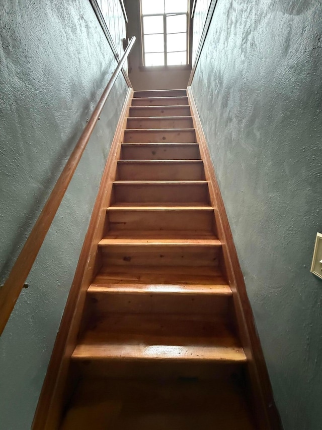 45 Hillcrest Dr, Rocky Mount, VA 24151 - staircase featuring a textured wall