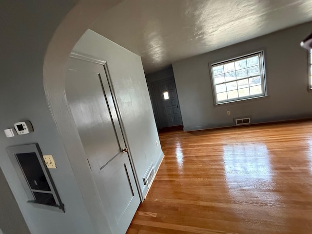 45 Hillcrest Dr, Rocky Mount, VA 24151 - interior space featuring light wood-style flooring, visible vents, and arched walkways
