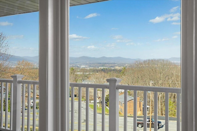 balcony with a mountain view