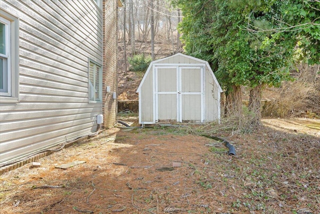 view of shed