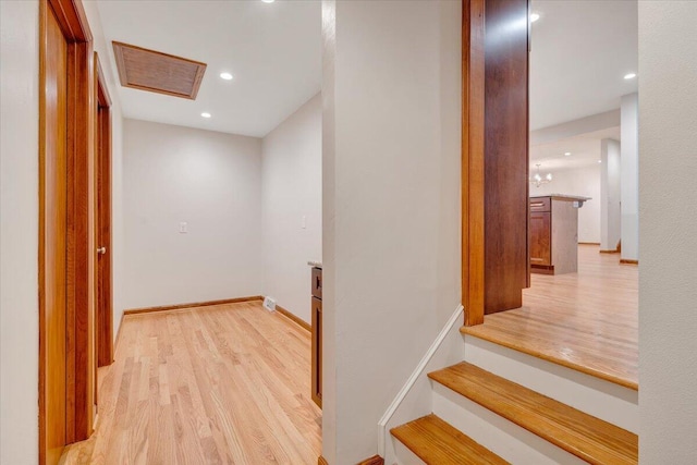 3615 Dogwood Ln SW, Roanoke, VA 24015 - corridor featuring light wood finished floors, recessed lighting, and baseboards
