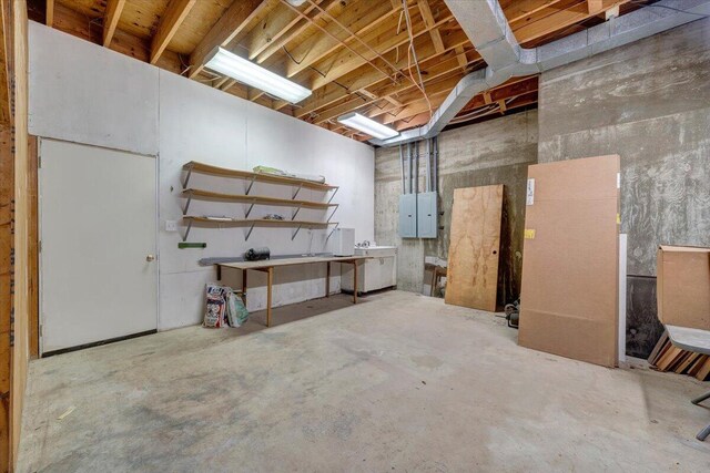 3615 Dogwood Ln SW, Roanoke, VA 24015 - unfinished below grade area featuring a workshop area and electric panel