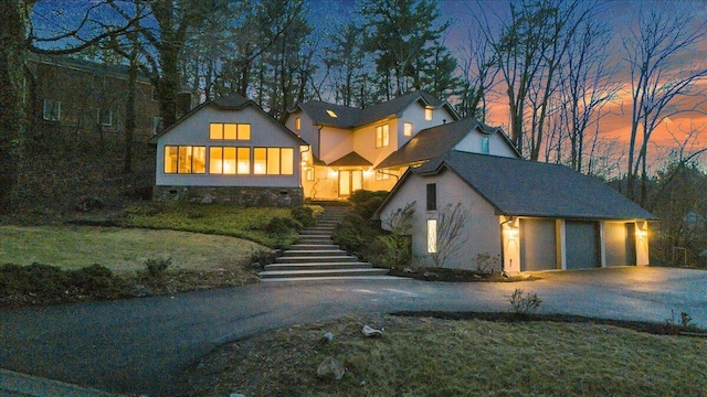 3615 Dogwood Ln SW, Roanoke, VA 24015 - view of front of home with stairway, driveway, and stucco siding