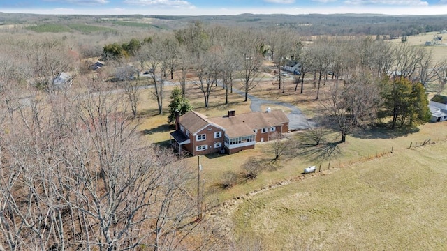 bird's eye view with a rural view