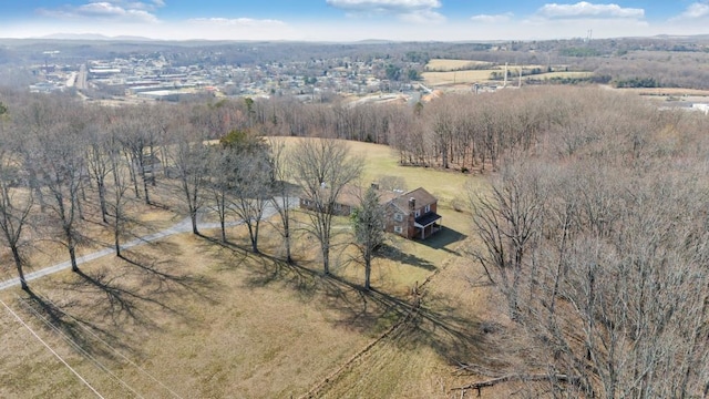 bird's eye view with a rural view