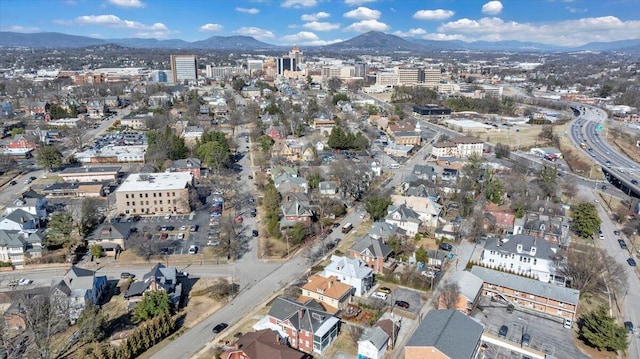 aerial view featuring a mountain view