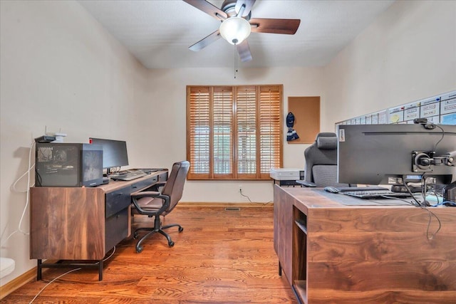 181 Borderline Rd NW, Willis, VA 24380 - office space featuring ceiling fan, baseboards, and light wood-style flooring