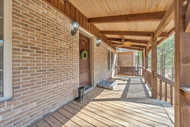 181 Borderline Rd NW, Willis, VA 24380 - wooden deck with a ceiling fan