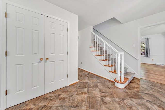 4937 Greenlee Rd SW, Roanoke, VA 24018 - stairway featuring baseboards and stone finish flooring