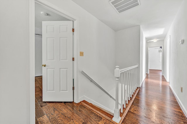 4937 Greenlee Rd SW, Roanoke, VA 24018 - hallway with an upstairs landing and wood-type flooring