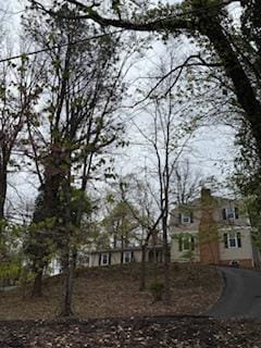 view of home's exterior with a chimney