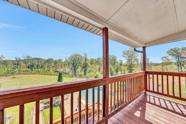 deck featuring a yard