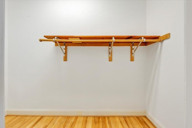 walk in closet featuring wood finished floors