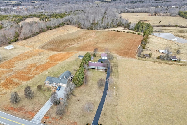 aerial view with a rural view