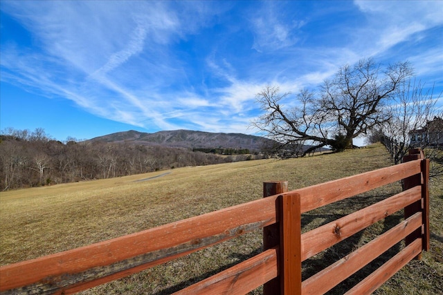 property view of mountains with a rural view