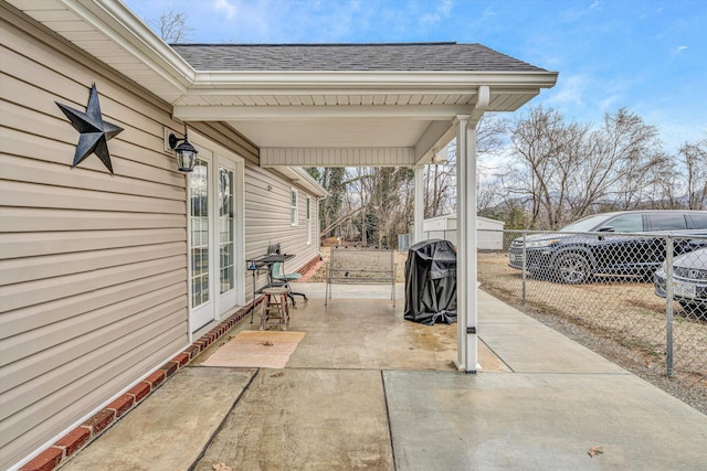 view of patio with fence