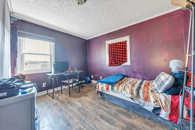 2930 Roanoke St, Christiansburg, VA 24073 - bedroom with a textured ceiling, baseboards, and wood finished floors