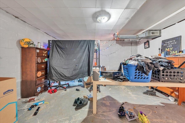 2930 Roanoke St, Christiansburg, VA 24073 - basement with concrete block wall and visible vents