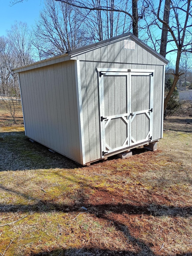 view of shed