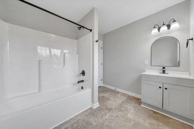 2236 Kenwood Blvd SE, Roanoke, VA 24013 - bathroom featuring bathtub / shower combination, vanity, and baseboards