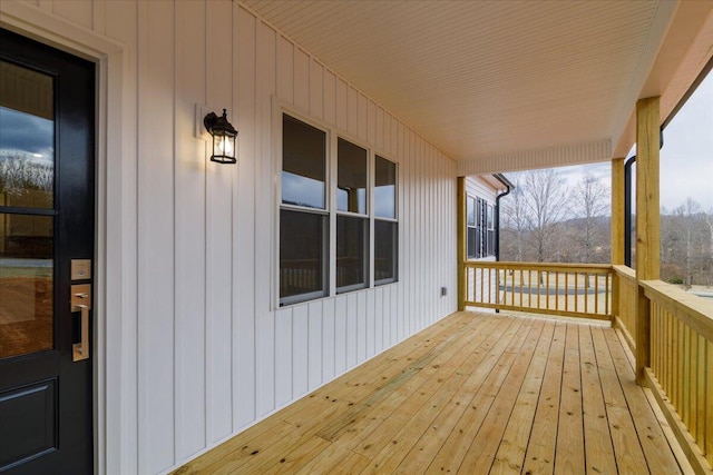 deck with covered porch