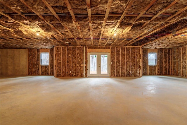 misc room with plenty of natural light and french doors