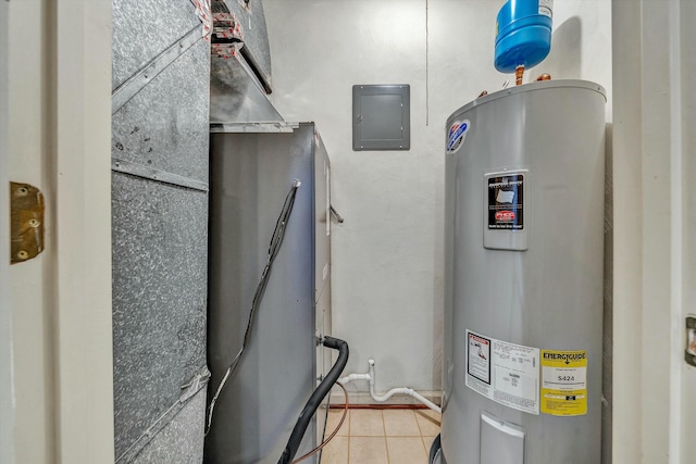 utilities with electric panel and electric water heater