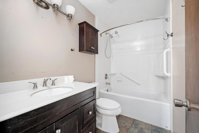42 Keswick Ct, Troutville, VA 24175 - full bath featuring vanity, stone finish floor,  shower combination, and toilet