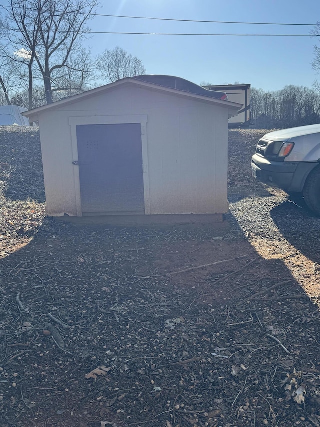 view of shed