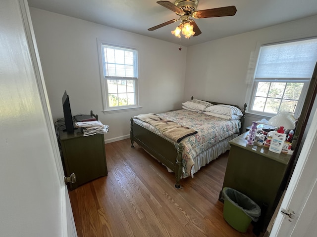 23 Upland Dr, Salem, VA 24153 - bedroom featuring wood finished floors, ceiling fan, and baseboards
