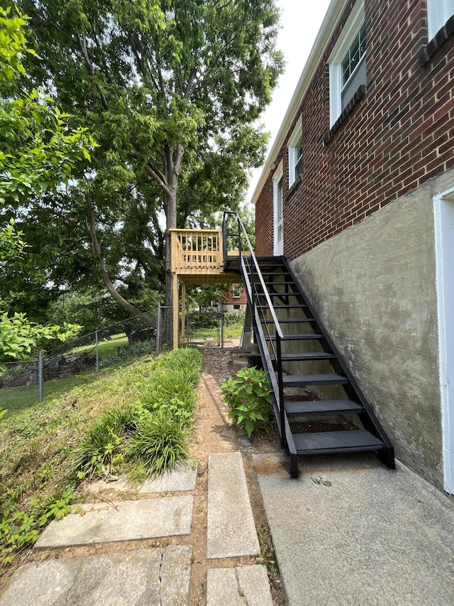23 Upland Dr, Salem, VA 24153 - view of yard featuring stairway and a deck