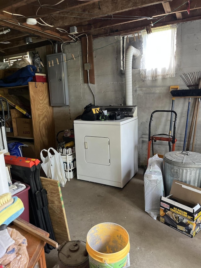 23 Upland Dr, Salem, VA 24153 - below grade area with washer / dryer and electric panel