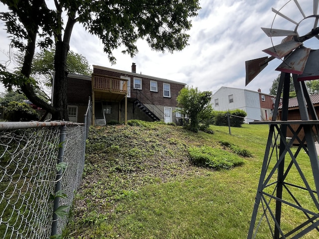 23 Upland Dr, Salem, VA 24153 - view of yard with stairway and a deck