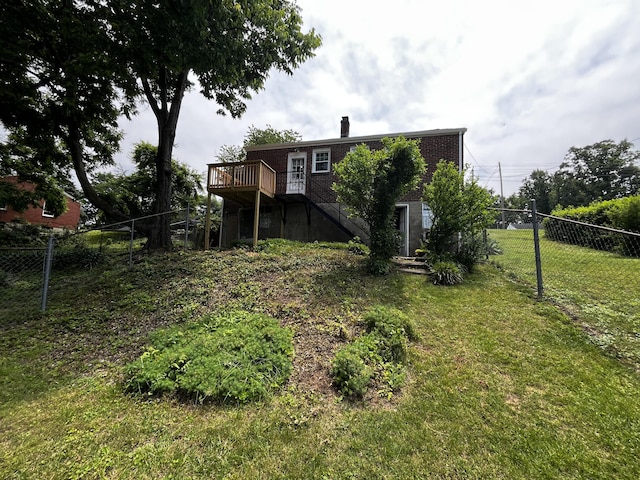 23 Upland Dr, Salem, VA 24153 - view of yard featuring a deck and stairway