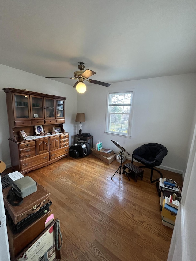 23 Upland Dr, Salem, VA 24153 - sitting room with a ceiling fan and wood finished floors