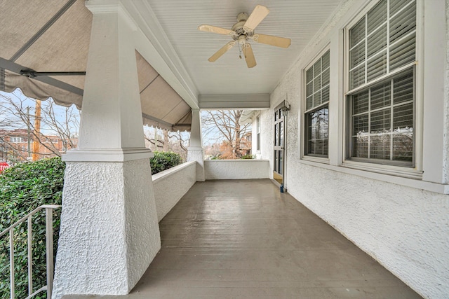 view of patio / terrace with a ceiling fan