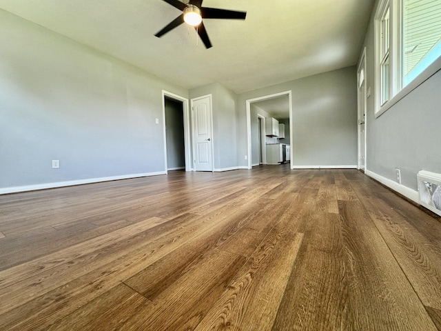 418 Victor Ave NE, Roanoke, VA 24012 - empty room with ceiling fan and dark wood-type flooring