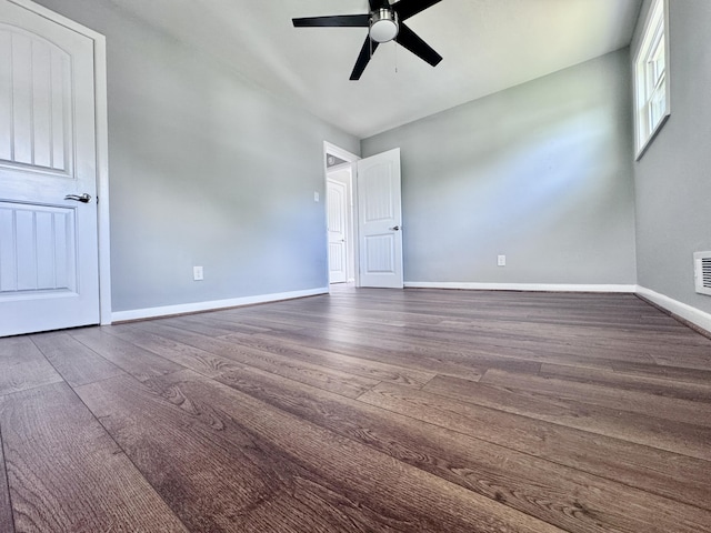 418 Victor Ave NE, Roanoke, VA 24012 - unfurnished room featuring baseboards, ceiling fan, wood finished floors, and visible vents