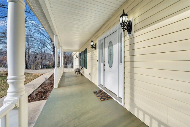 view of patio with a porch