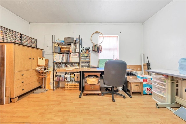 office space with light wood-style floors