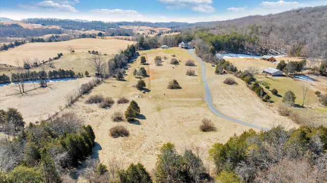 drone / aerial view with a rural view